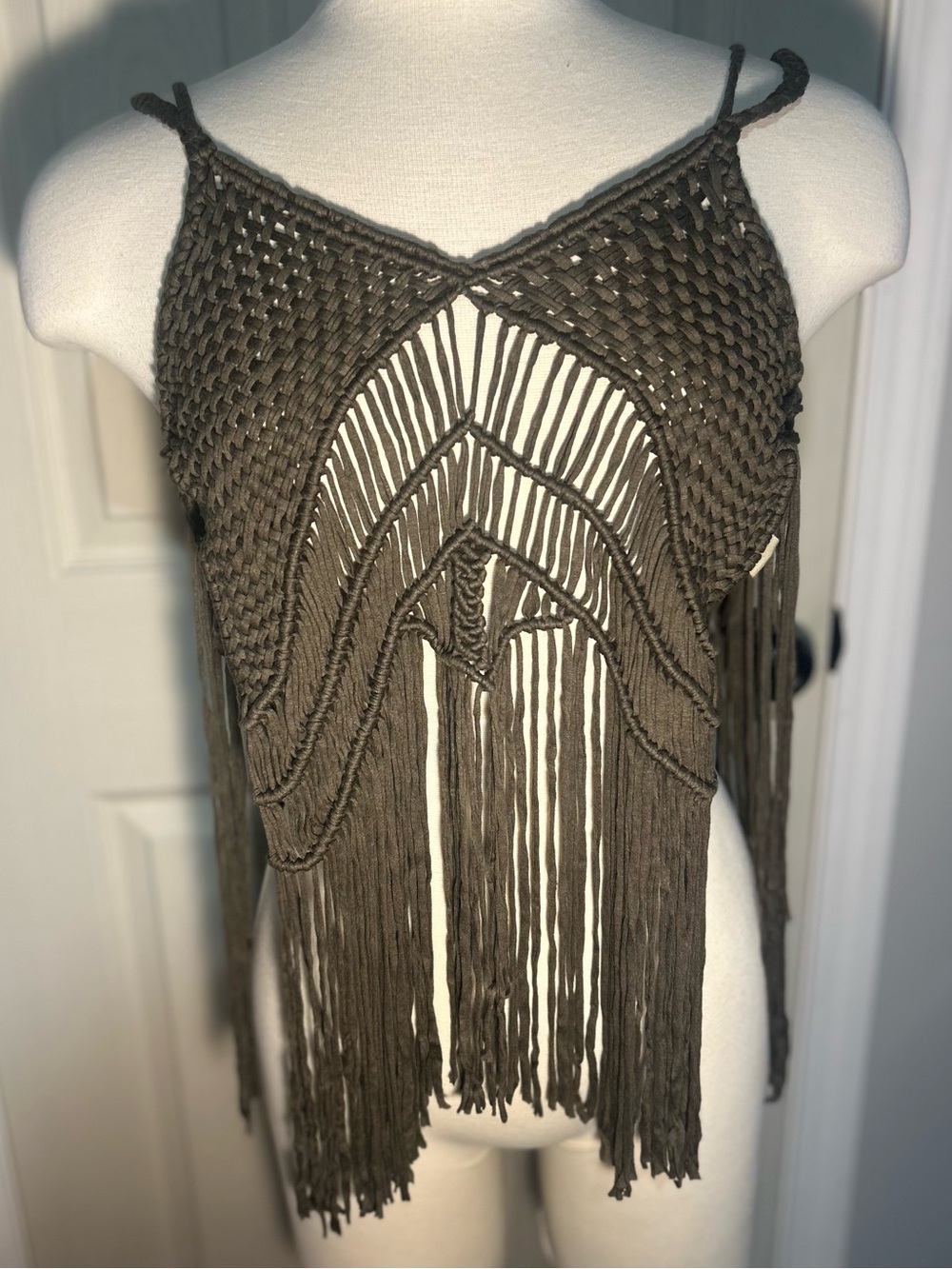Gimmicks Macrame Fringe Tank Top